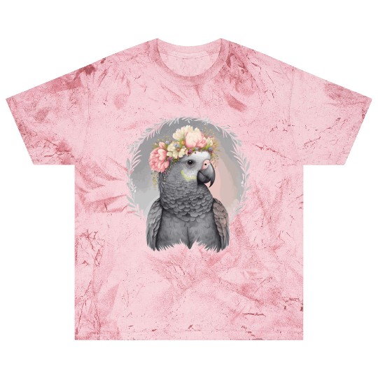 Cute African Gray Parrot Bird Flower Crown Pet Bir Blast T Shirts