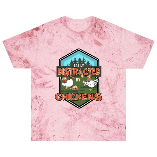 Easily Distracted By Chickens Funny Chicken Farmer Blast T Shirts