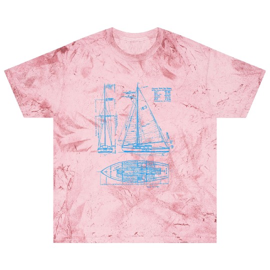 Sailboat Blueprint Old Ocean Sailing for Sailors Blast T Shirts