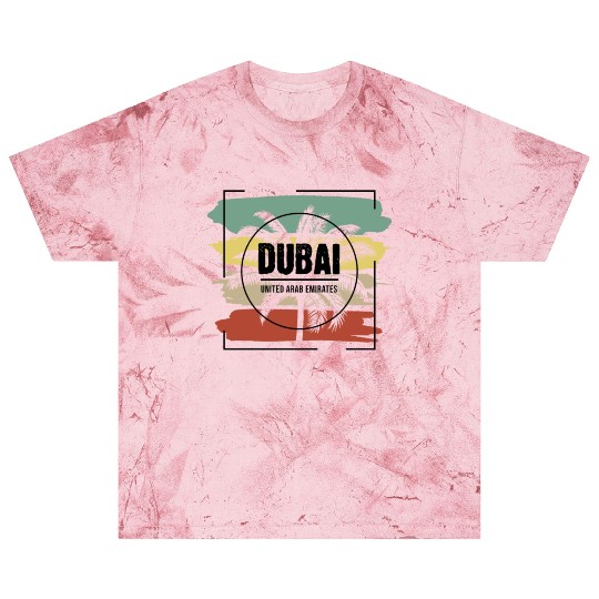 Dubai United Arab Emirates Palm Tree Retro Blast T Shirts
