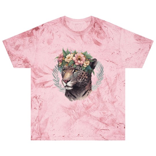 Watercolor Jaguar Flower Crown Wild Cat Lover Blast T Shirts