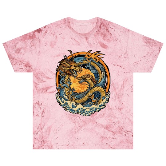 Vintage Japanese Dragon Sun Tattoo Design 1 Blast T Shirts