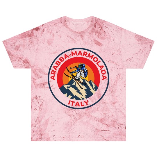 Vintage Skiing in Arabba-Marmolada Italy Sunset Blast T Shirts