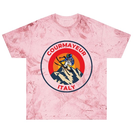 Vintage Cool Skiing in Courmayeur Italy Sunset Blast T Shirts