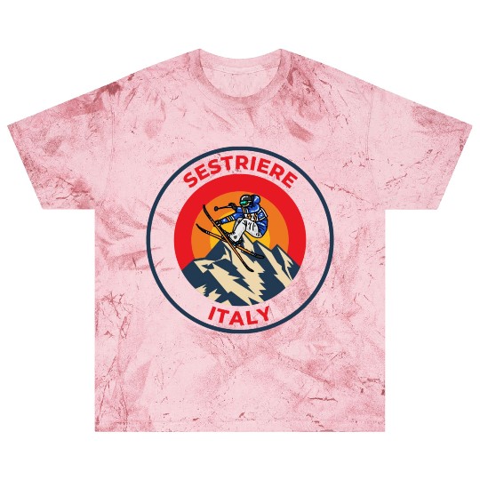 Vintage Cool Skiing in Sestriere Italy Sunset Blast T Shirts