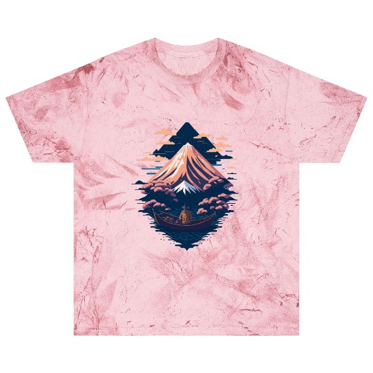 Serene Mount Fuji Sunset Peaceful River Scenery Blast T Shirts