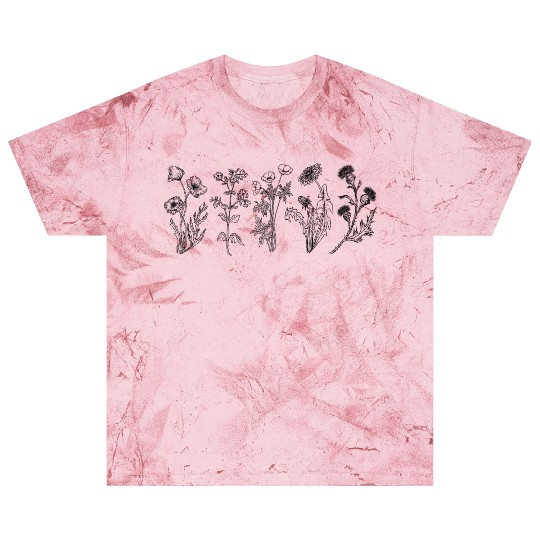 Wildflower Blast T Shirts, Wild Flowers Blast T Shirts, Line Art