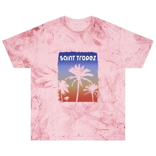 Saint Tropez Sunset Vacation Souvenir Palm Tree Blast T Shirts