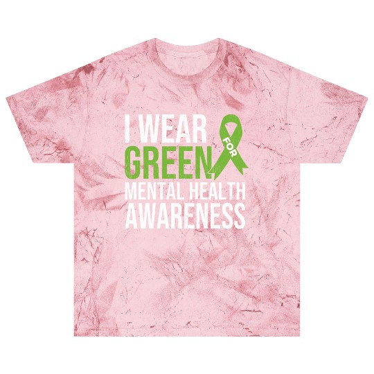 Green Ribbon Mental Health & Depression Awareness Blast T Shirts
