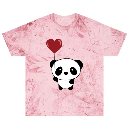 Cute Chibi Panda Valentine Balloon Heart Blast T Shirts
