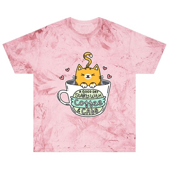 Orange Cat Women Cat Lover Coffee Cats Blast T Shirts
