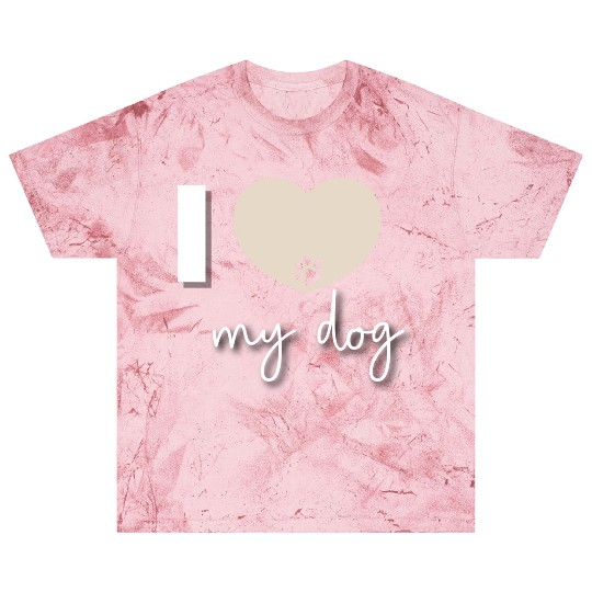 I Love My Dog Beige Heart Blast T Shirts