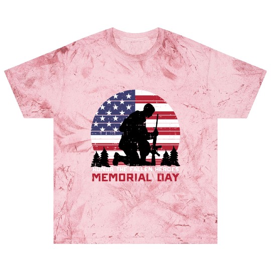 Honor The Fallen Heroes Memorial Day Us Flag Blast T Shirts