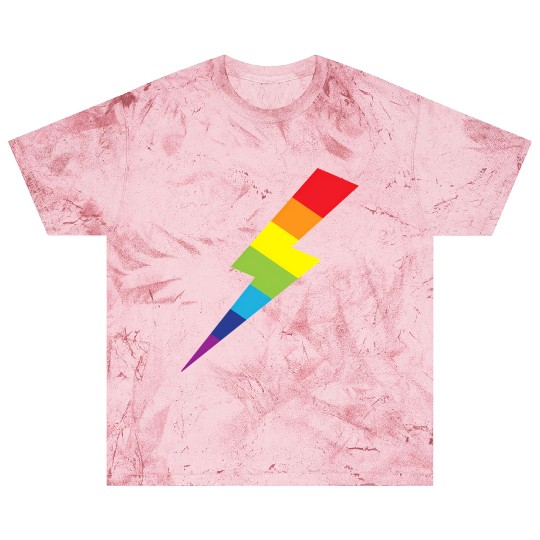 Awesome Rainbow Lightning Bolt Print Blast T Shirts