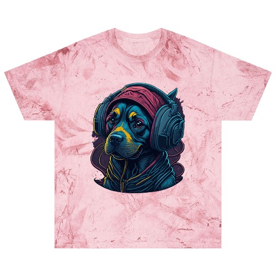 Cute Rottweiler Dog Wearing Headset for Gamer Blast T Shirts