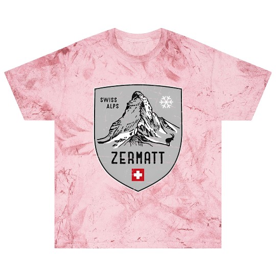 Zermatt Matterhorn Mountain Switzerland Emblem Blast T Shirts