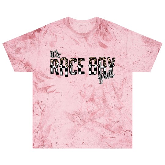 Leopard It'S Race Day Y'All Checkered Flag Racing Blast T Shirts