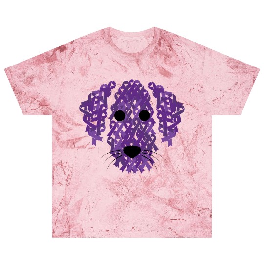 Purple Ribbon Dog Face Lupus Inspirational Awarene Blast T Shirts