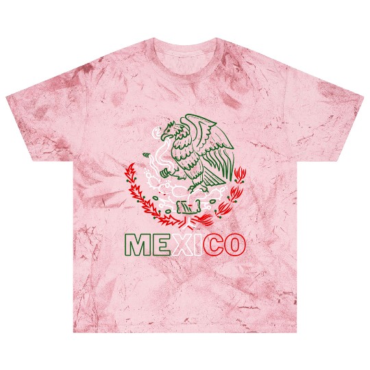 Mexico With Mexican Eagle From Flag Red Green And Blast T Shirts