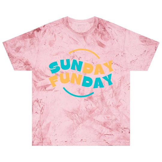 Blue Yellow Sunday Funday Typography 1 Blast T Shirts