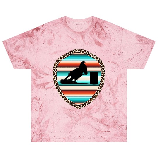 Horse Barrel Racing Serape Leopard Pattern Rodeo Blast T Shirts