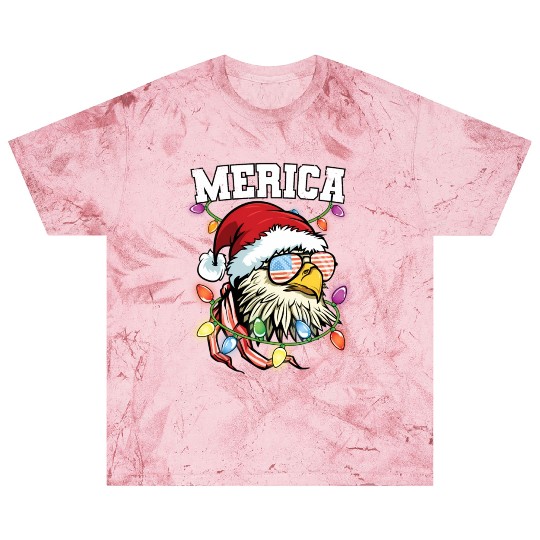 Merica Usa Flag Patriotic Veteran Santa Bald Eagle Blast T Shirts