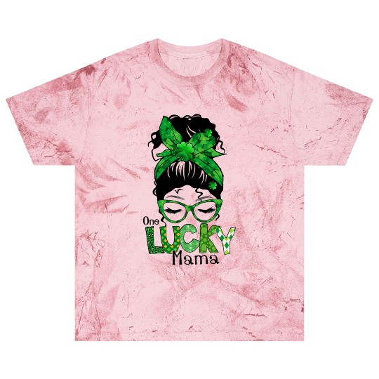 Lucky Mama Messy Bun Leopard Shamrock St Blast T Shirts