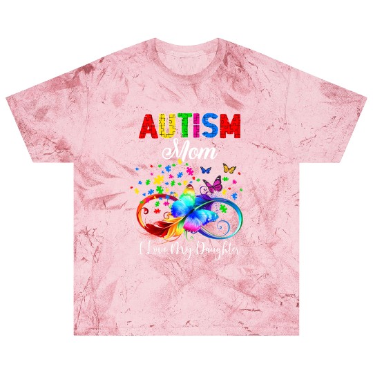 Butterfly Autism Mom I Love My Daughter Support Blast T Shirts