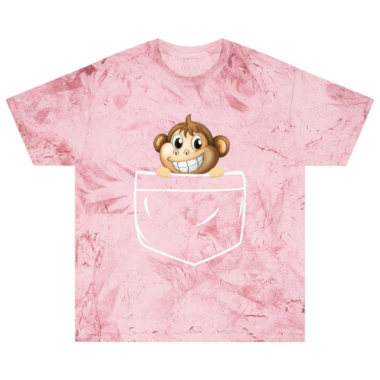 Cute Monkey In Pocket Blast T Shirts