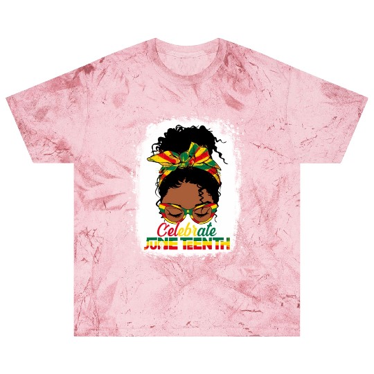 Black Messy Bun Juneteenth Celebrate Indepedence Blast T Shirts