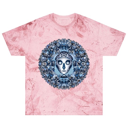 Aztec robot face and mechanical mandala Blast T Shirts