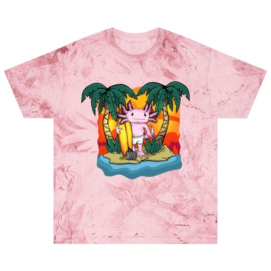 Axolotl Gift Beach Surfing Lover Kids Ocean Blast T Shirts