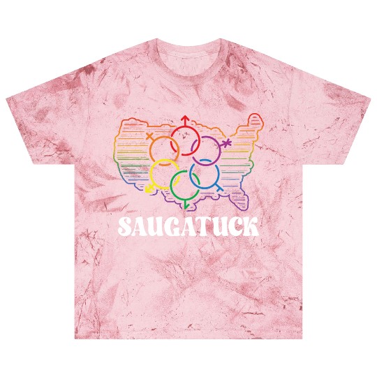 Saugatuck Pride Month Pride Flag LGBT Community LG Blast T Shirts