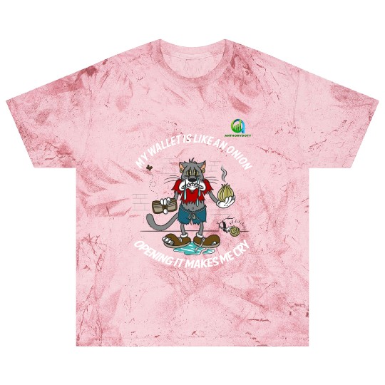 Financial Humor Blast T Shirts: Crying Onion Wallet - White T