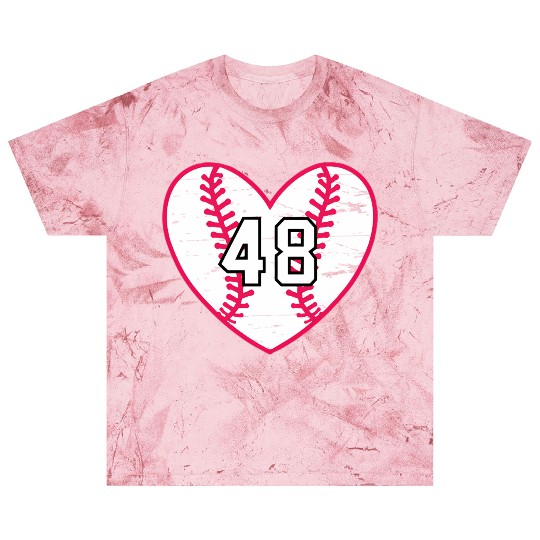 Baseball Softball Heart Number 48 Sports Player Blast T Shirts