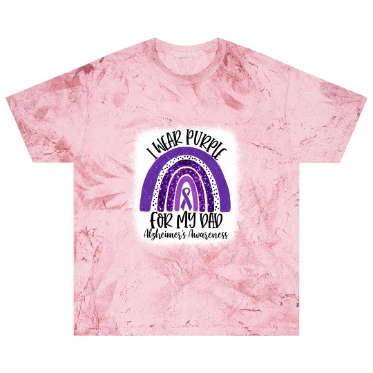 Bleached I Wear Purple For My Dad Alzheimer'S Blast T Shirts