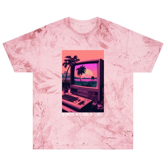 Simulation Over Retro Computer Monitor Vaporwave A Blast T Shirts