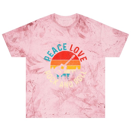 Peace Love & Rock & Roll Guitar Player Guitarist Blast T Shirts