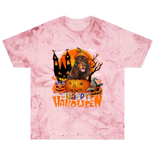 Halloween English Cocker Spaniel In Candy Blast T Shirts