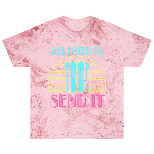 Retro Neon Send It Skiing Freestyle Skiers Ski Blast T Shirts