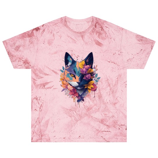 colorful face ninja cat flowers Blast T Shirts