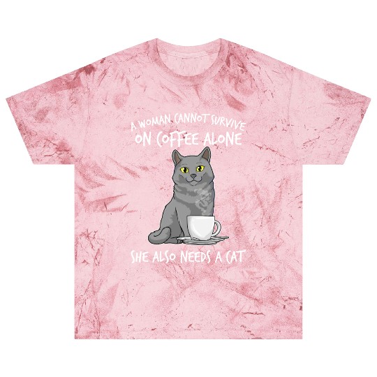 Woman Cat Lover Coffee Lover Caffeine Meow Blast T Shirts
