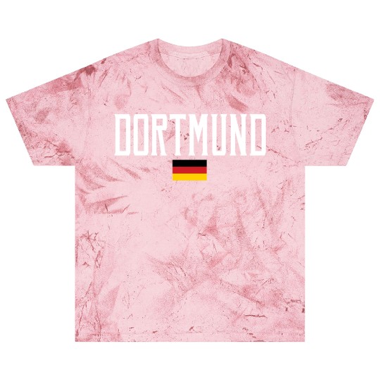 Dortmund Germany Flag White Text Blast T Shirts