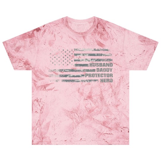 Husband Daddy Protector Hero Fathers Day Camo Blast T Shirts