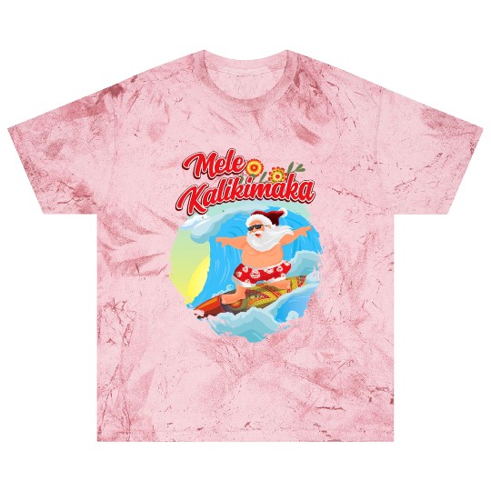 In July Santa Surfing Mele Kalikimaka Blast T Shirts