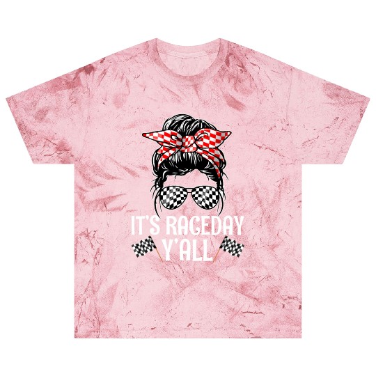 It'S Race Day Y'All Checkered Flag Racing Messy Blast T Shirts