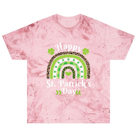 Happy St Patric Day Leopard Print Rainbow Blast T Shirts