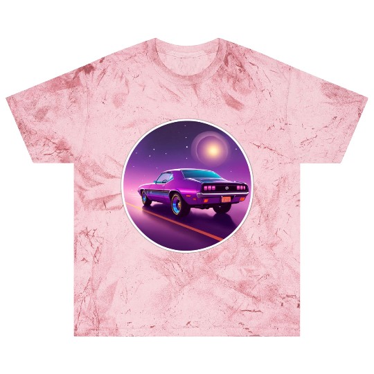 Nostalgic Retro 80s Purple Vaporwave Muscle Car Blast T Shirts