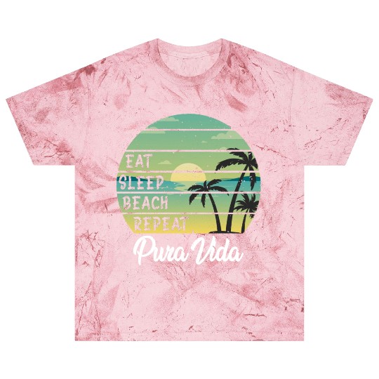 Eat Sleep Beach Repeat Pura Vida Palms Sunset Blast T Shirts