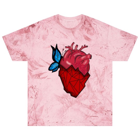 Semi Geometric Semi Realistic Heart Design For Blast T Shirts
